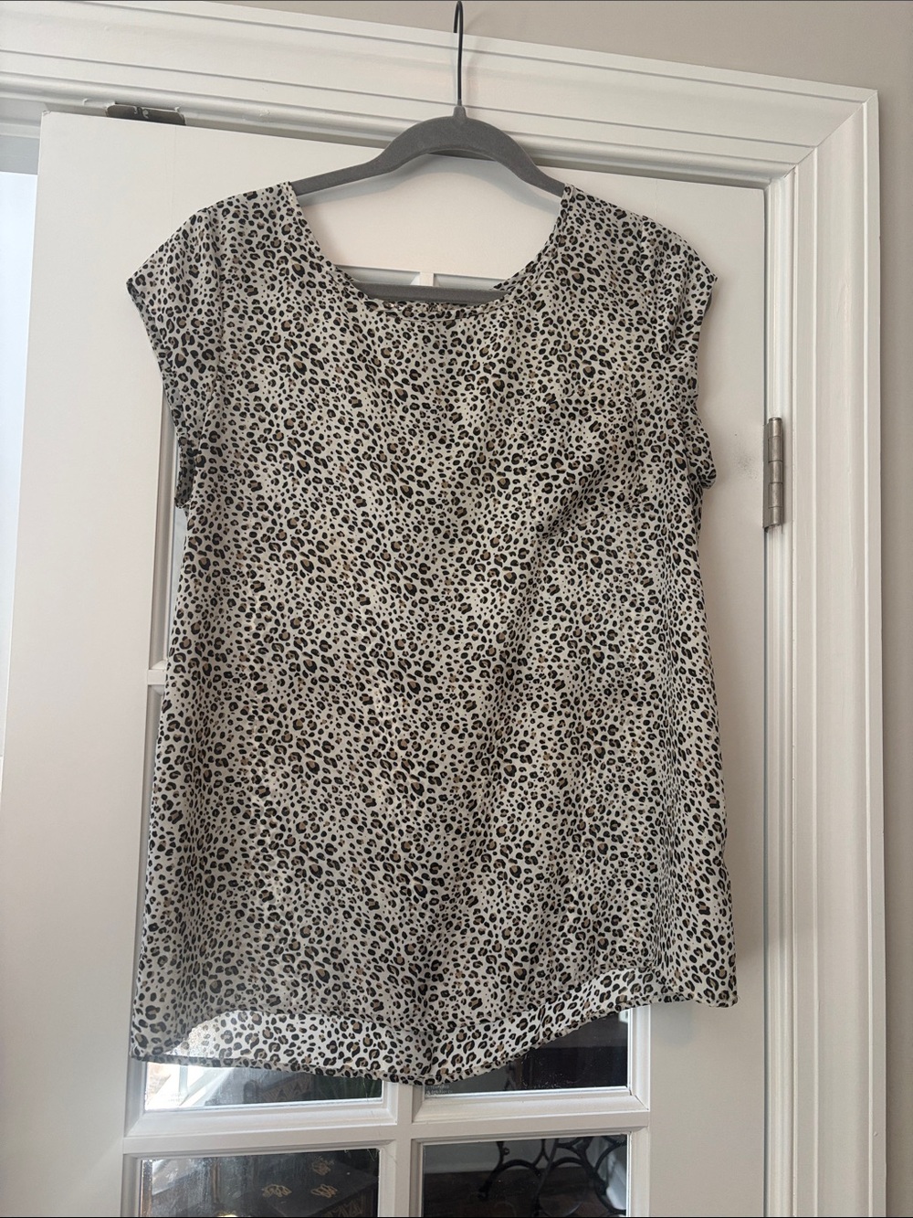 Women’s Leopard Print Cap Sleeve Top - Neutral
